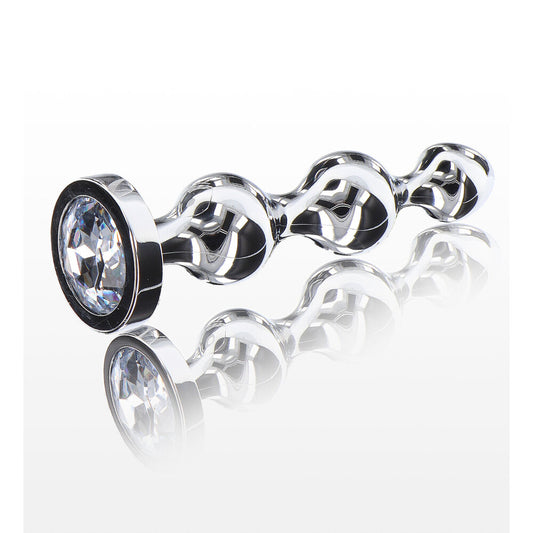 Crystal-topped anal beads for delightful sensations.