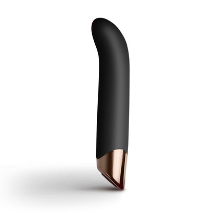 Black and rose gold G-spot vibrator.