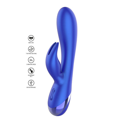 Blue Xocoon rabbit vibrator.