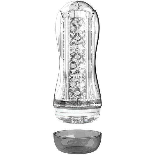 Clear vacuum stroker with a removable base.