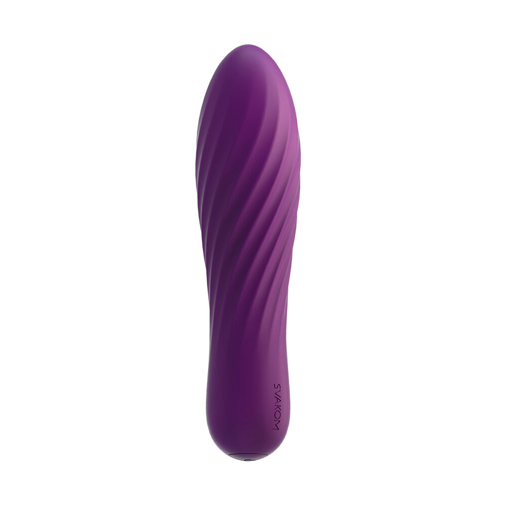 Purple Svakom Tulip vibrator with a textured design for intimate pleasure.