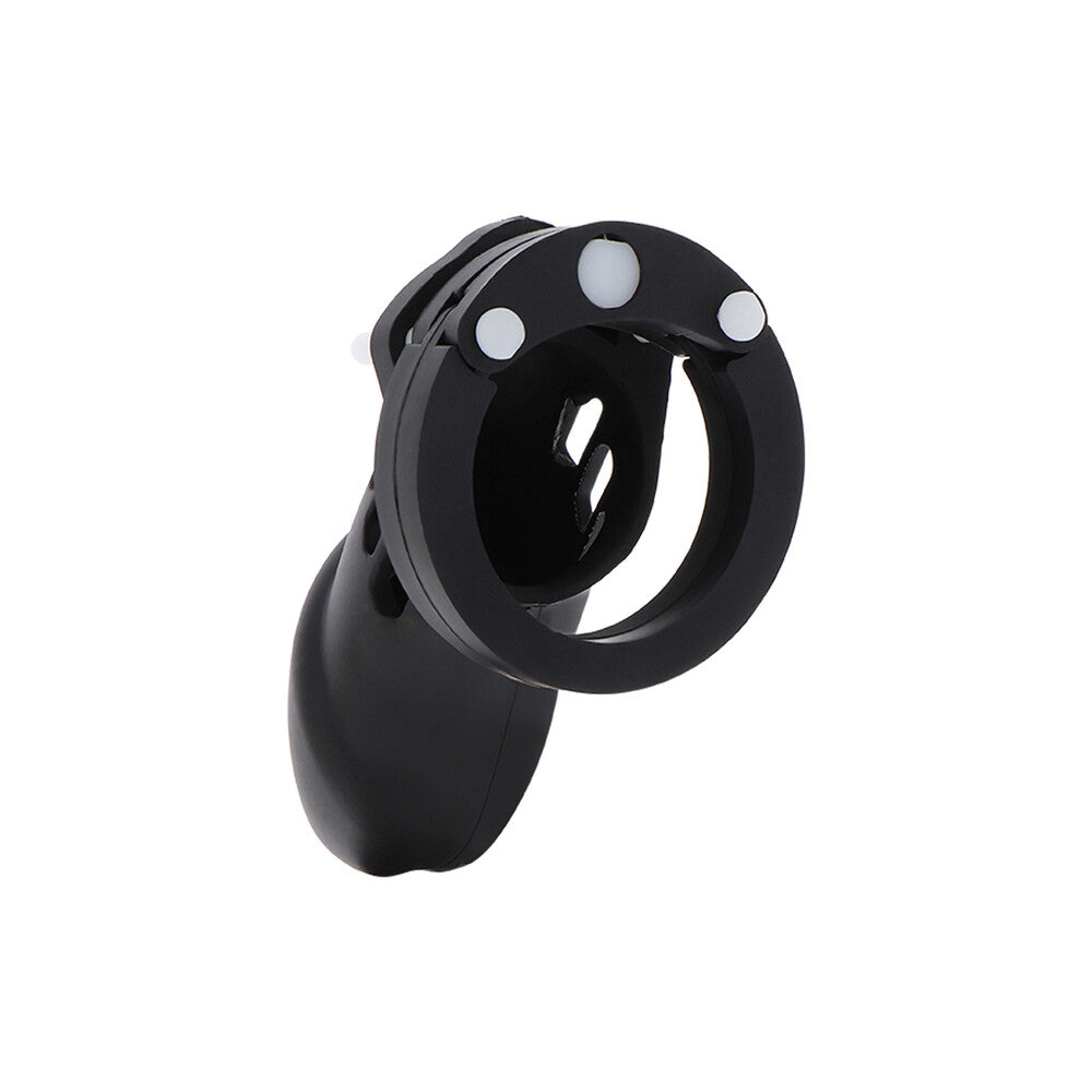 Black silicone chastity cage