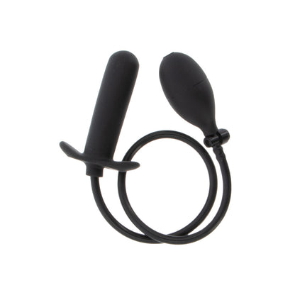 Black inflatable anal plug with pump
