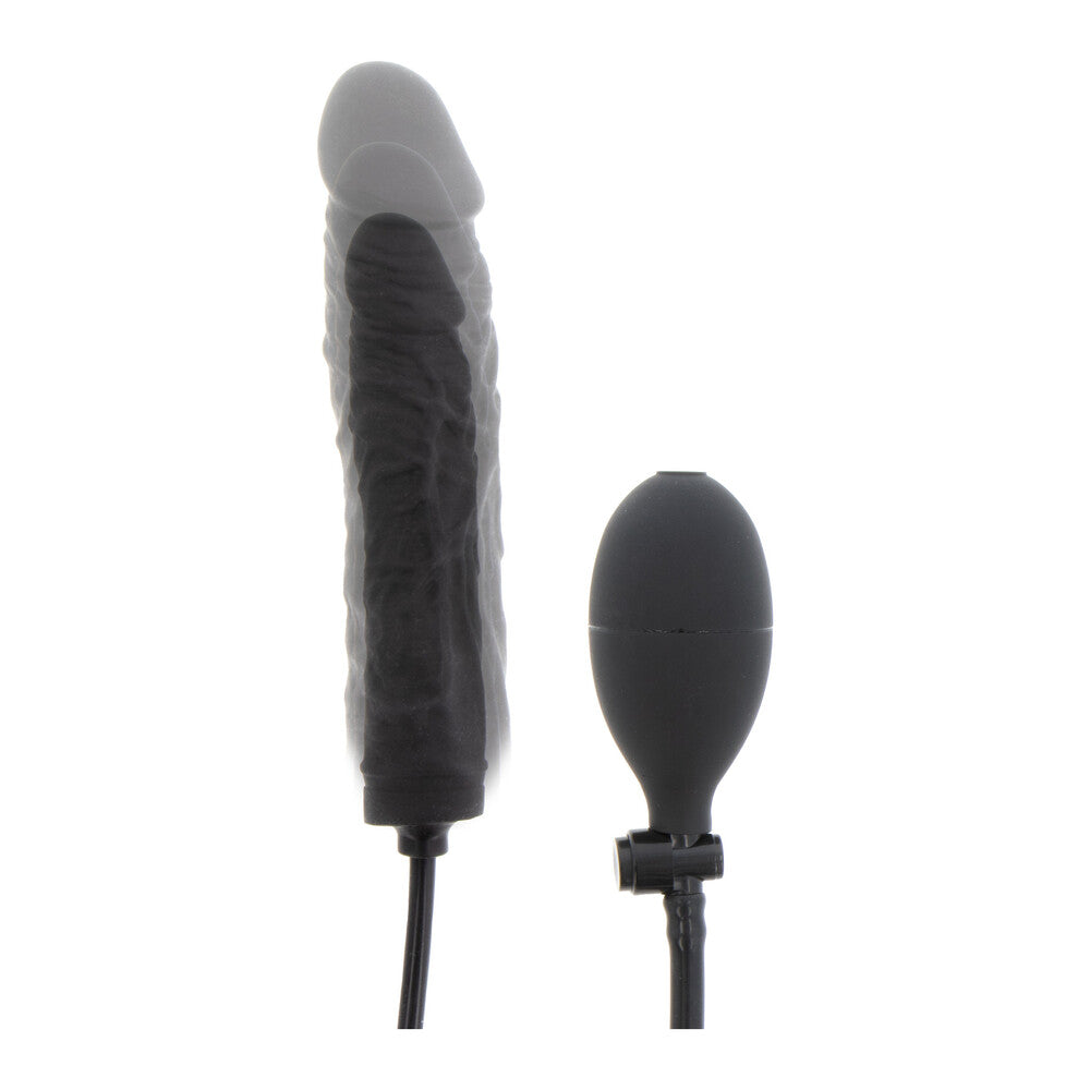 Inflatable black dong toy with bulb pump