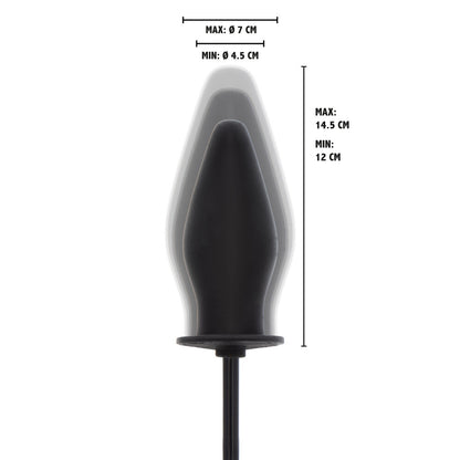 Inflatable butt plug with dimensions.