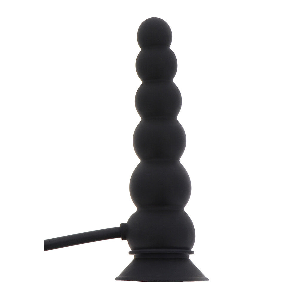 Black inflatable beaded plug with suction base