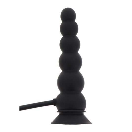 Black inflatable beaded plug with suction base