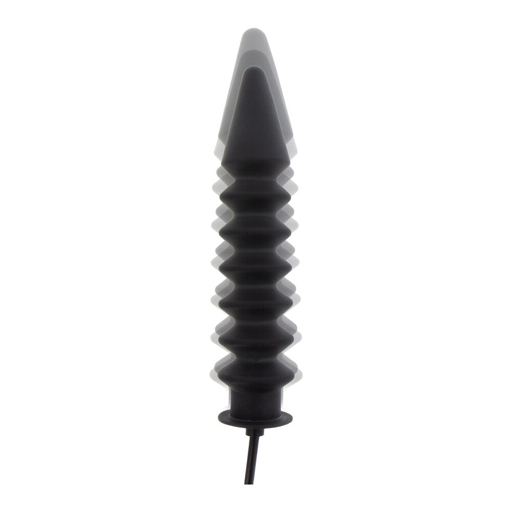 Black ribbed anal plug for adventurous exploration and pleasure.
