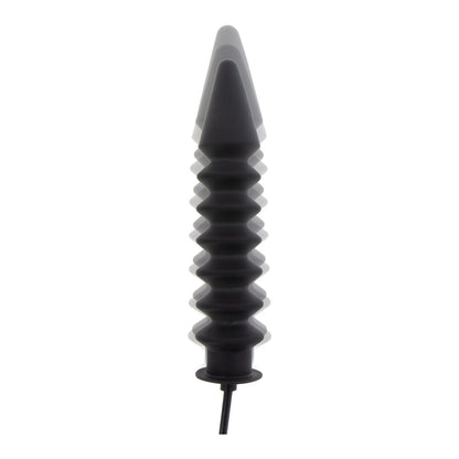 Black ribbed anal plug for adventurous exploration and pleasure.
