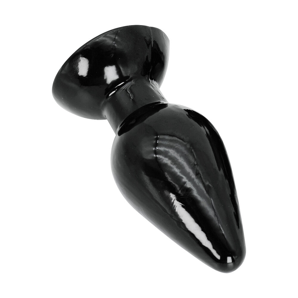 Glossy black butt plug toy