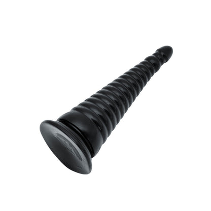 Black ribbed anal cone sex toy