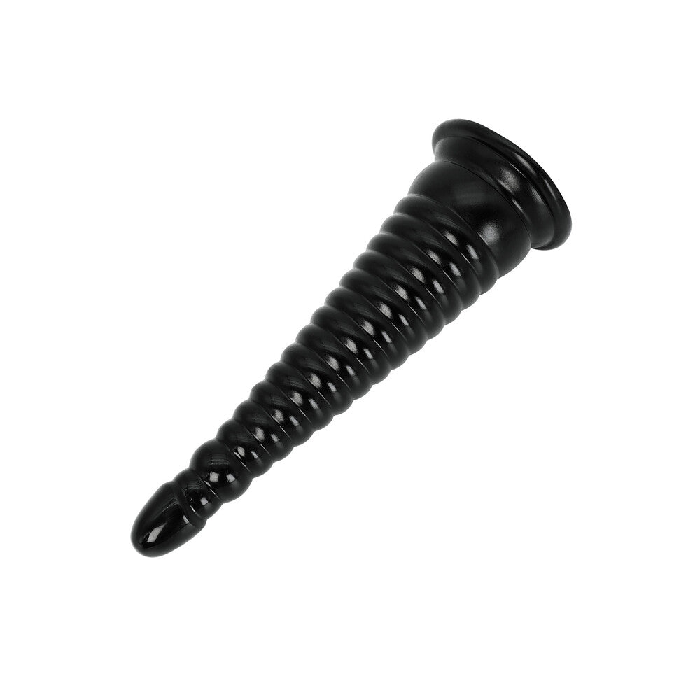 Black ribbed anal cone with base