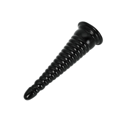 Black ribbed anal cone with base
