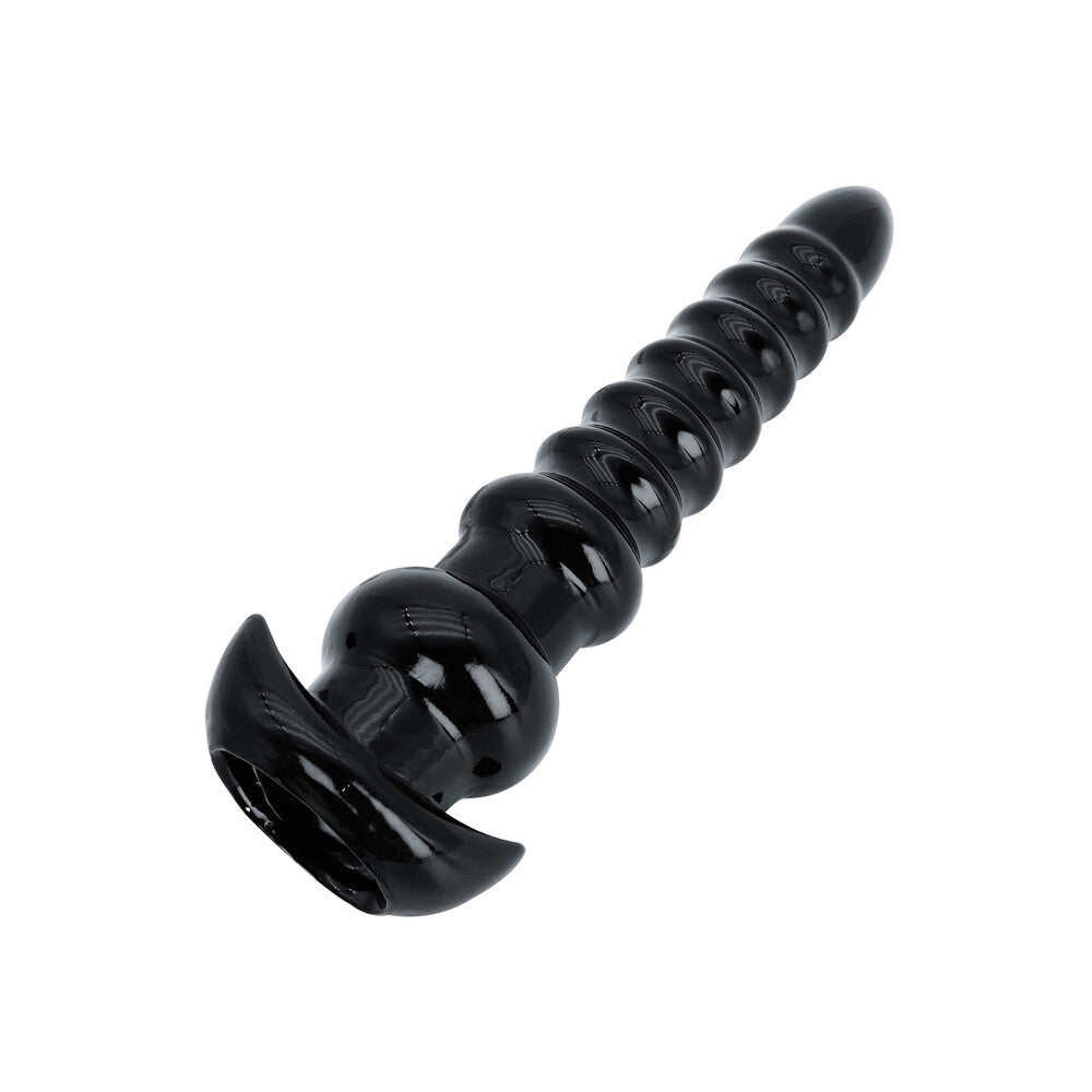 Textured black anal toy