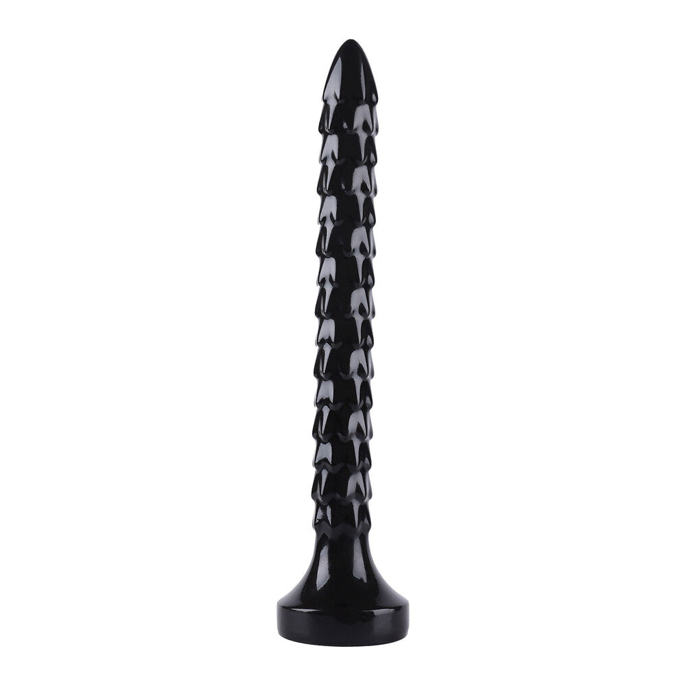 Black ribbed snake XXL anal toy