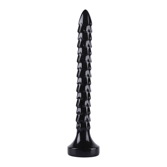 Black ribbed snake XXL anal toy