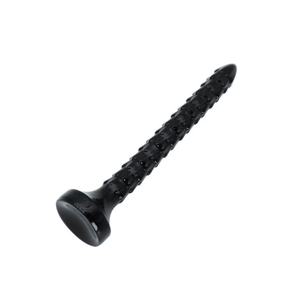 Black textured anal plug.