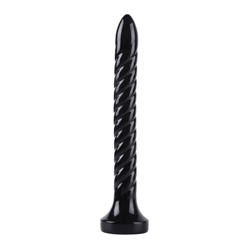 Black textured anal dildo toy