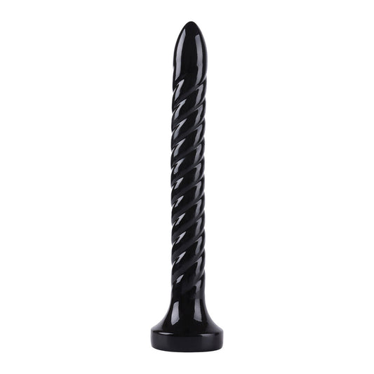 Black textured anal dildo toy