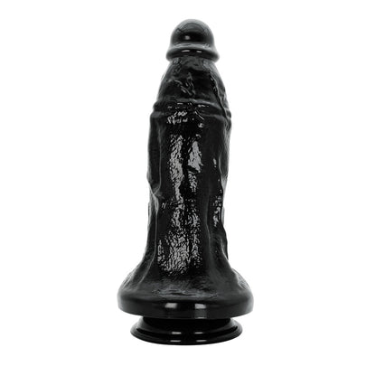 Black, textured, large fantasy dildo toy