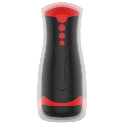 Black and red male masturbator with control buttons