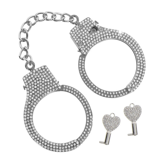 Diamond wrist cuffs with heart keys