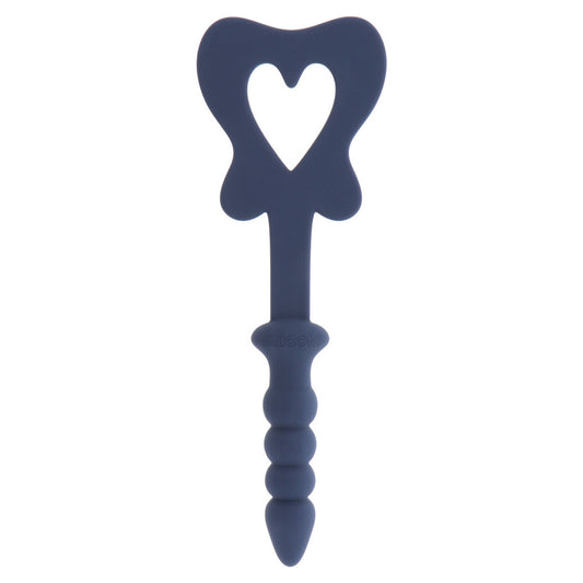 Taboom heart-shaped paddle and plug in a stylish blue silicone.