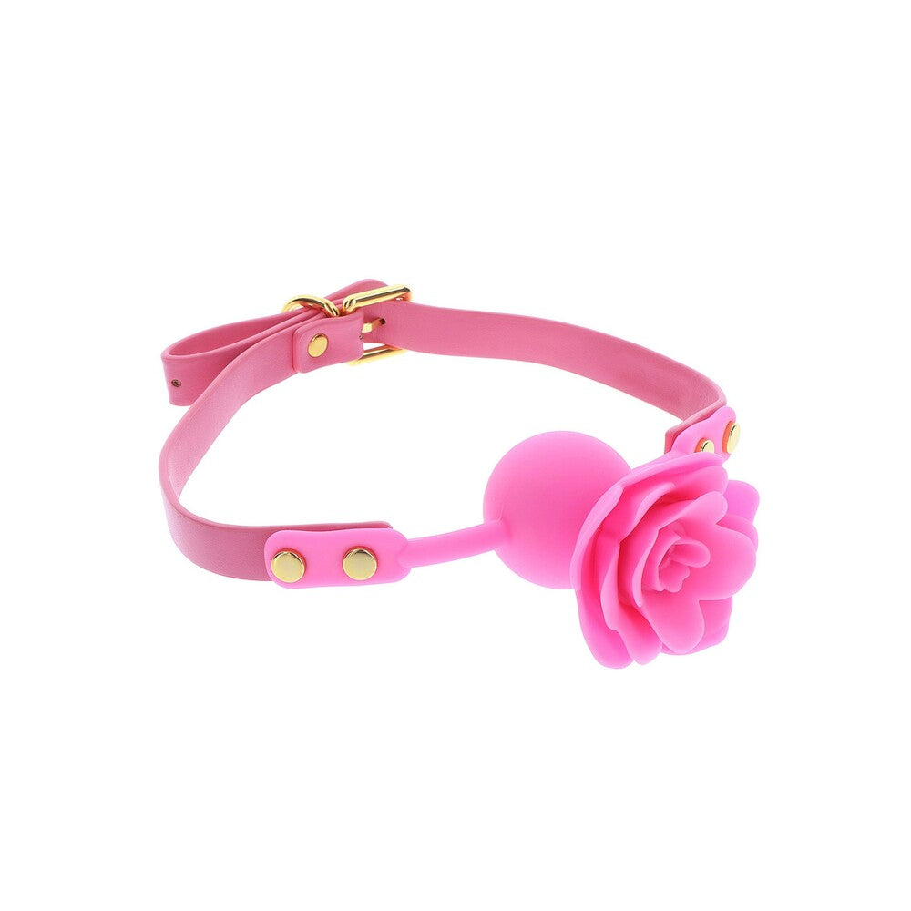 Pink rose ball gag