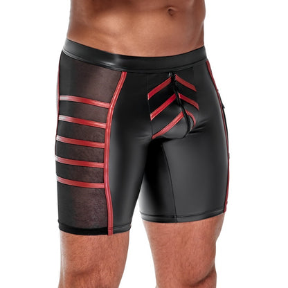 Men's Nek Shorts in black with red detail.