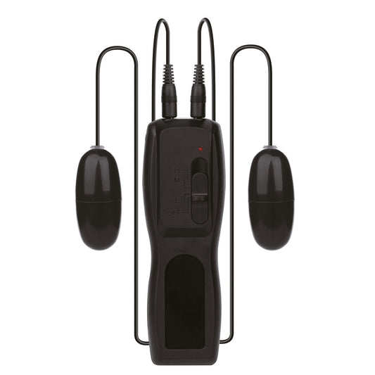 Black Kegel balls with controller for pelvic floor exercise.