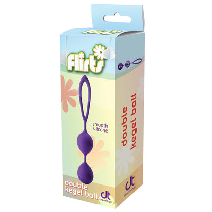 Flirts Kegel Balls packaging. Confidence boosting, purple silicone.