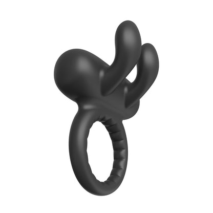 Black silicone Ramrod Rabbit vibrating cockring.
