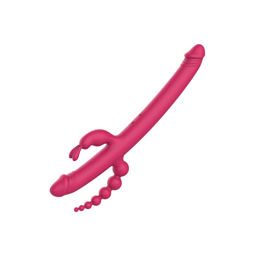 Pink multi-stimulator pleasure vibe