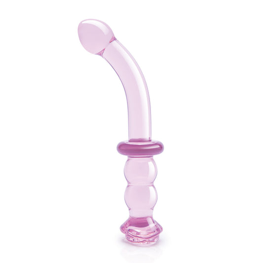 Pink Glaze Glass Rosebud G-Spot Dildo by Dream Toys