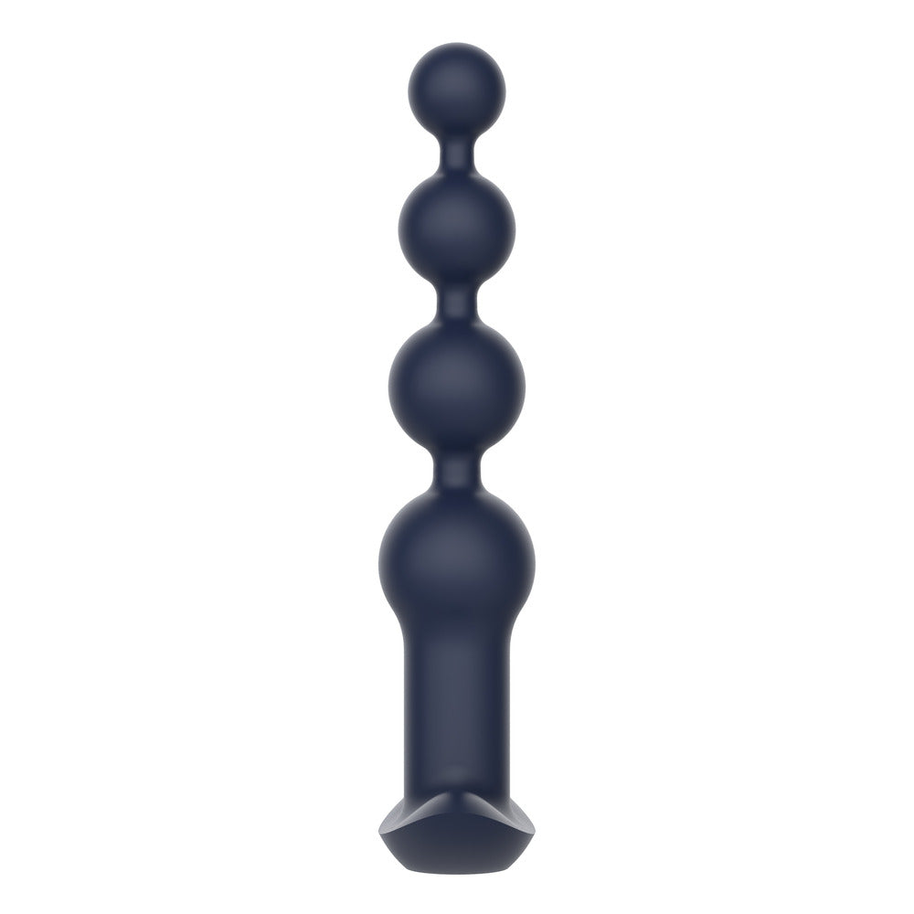 Navy blue vibrating anal beads.
