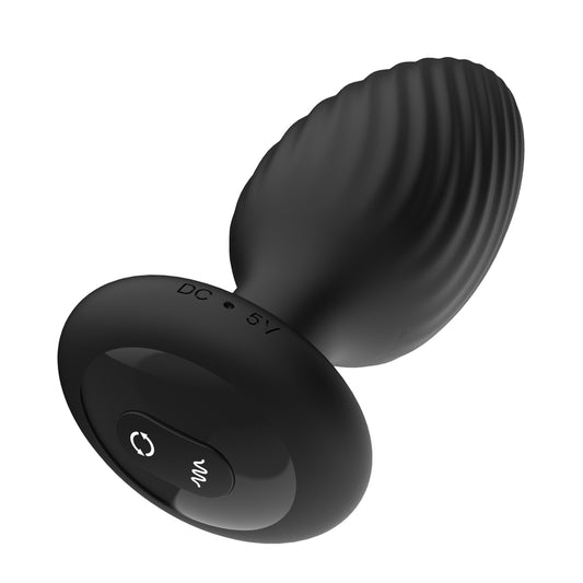 Black Nexus Tornado anal plug with rotating remote for thrilling sensations.