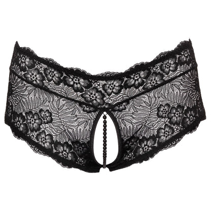 Black lace panties with pearl chain