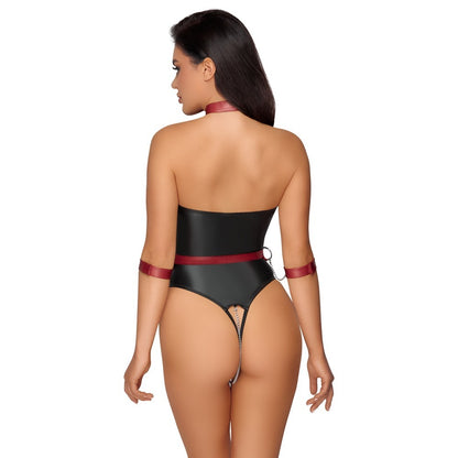 Woman in Cottelli Collection harness-style body