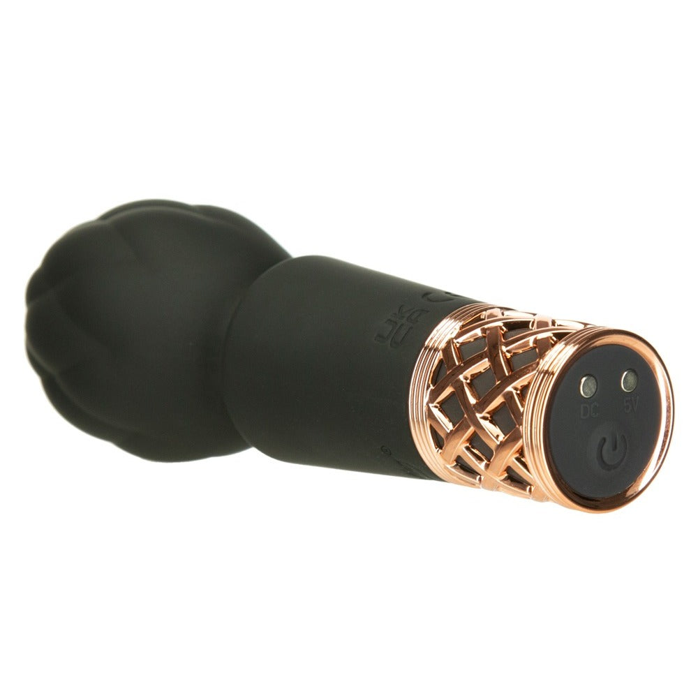 Black and rose gold pleasure mini massager