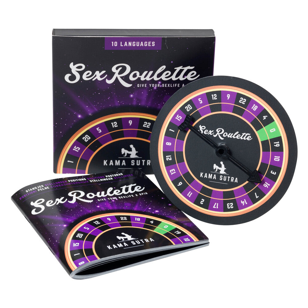 Kama Sutra Sex Roulette game, box, roulette wheel, and instruction booklet.
