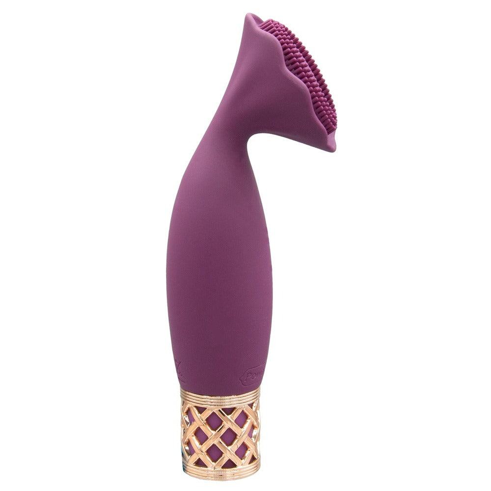 Purple Pillow Talk Secrets Passion Mini Massager with textured tip and decorative base.
