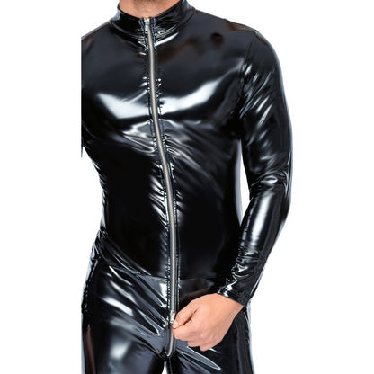 Black vinyl catsuit. A shiny secret, daring to be desired.