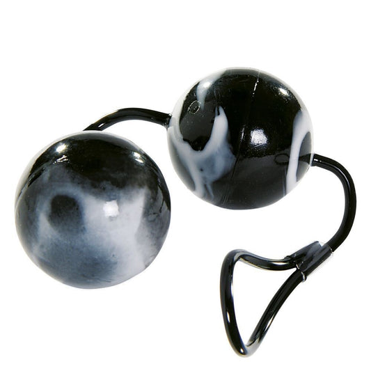 Black and white marbled pleasure balls