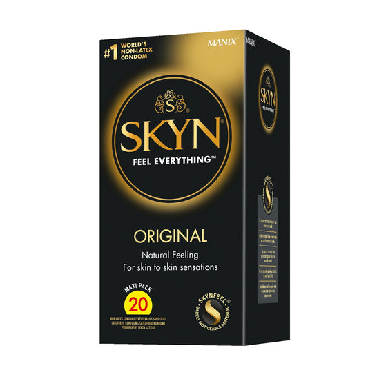 SKYN Original condoms, latex-free, feel everything.