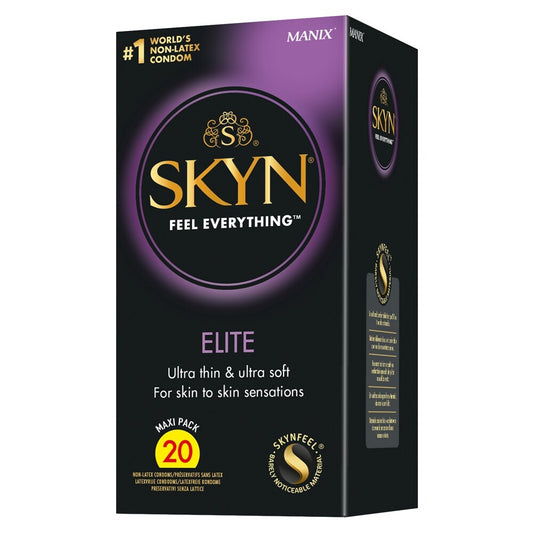 SKYN Elite condoms: 20 non-latex condoms for skin-to-skin sensations. Play safe, feel everything!