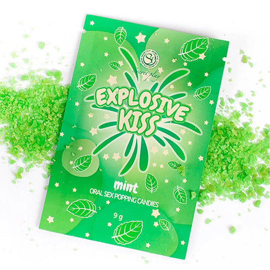 Explosive Kiss Mint Oral Sex Popping Candies packet.