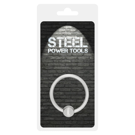 Steel Power Tools acorn ring on a brick background.