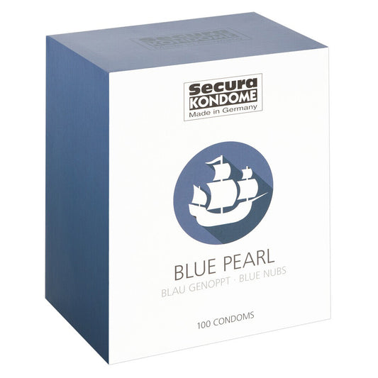 Secura Blue Pearl condoms. Safe sex, sorted! Nubbly protection for a bit of added excitement.