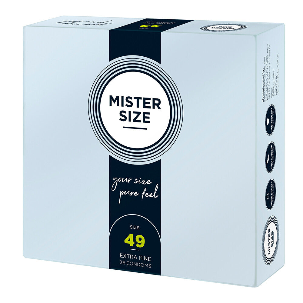 Mister Size 49mm condoms, extra fine 36-pack for your pleasurable time.