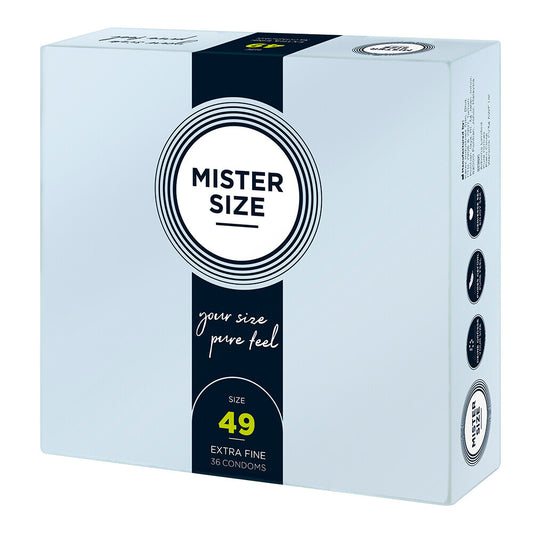 Mister Size 49mm condoms, extra fine 36-pack for your pleasurable time.